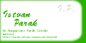istvan parak business card